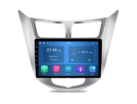 Autoradio 4GB RAM64GB ROM ROVERONE para Hyundai Solaris Verna 2010 - 2016 CarPlay Android Coche Radio Bluetooth Navegación