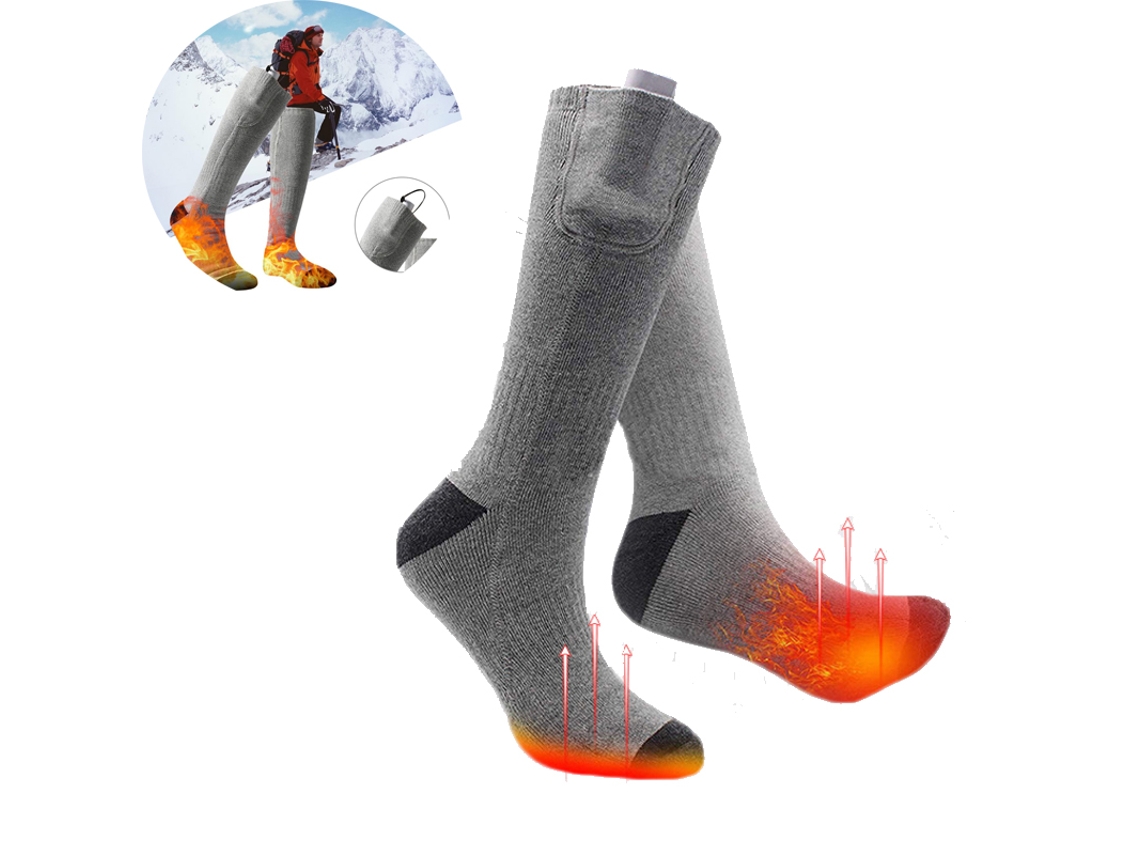 Calcetines calefactables eléctricos para mujer, recargables y con batería para aventuras al aire libre, con niveles de calor ajustables, Element D