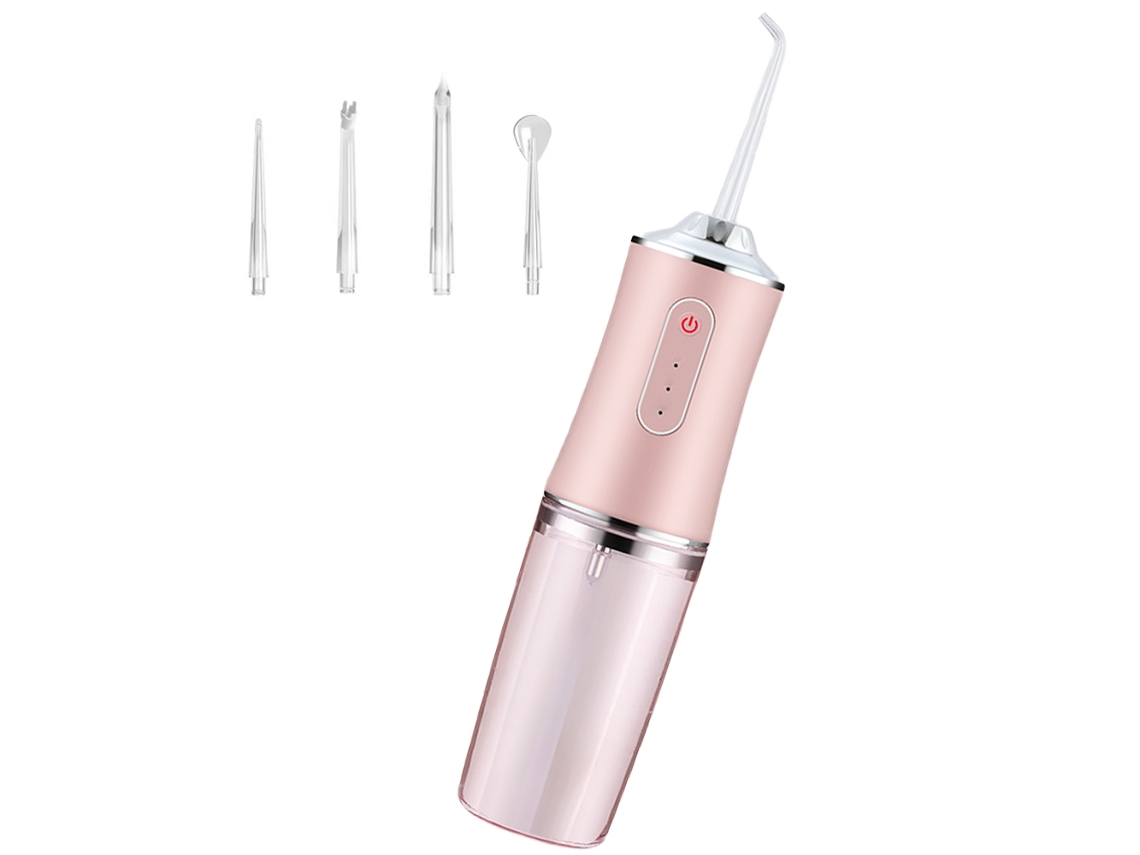 Irrigador bucal portátil eléctrico inalámbrico con hilo dental con tanque de agua Limpiador de dientes recargable Rosa CHRUI
