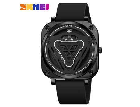 Relojes cuadrados de cuarzo para hombre, correa de silicona resistente al agua, relojes de pulsera para hombre, blanco y negro LUUCOZK