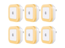 2026-luz Nocturna Inteligente Con Sensor Luz A Oscuridad, 6 Pack, Luz Blanca Cálida, Ideal Para Habitaciones, Baños Y Pasillos