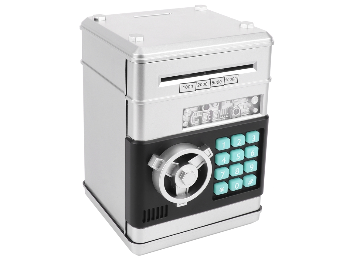 Hucha Electrónica, Simulador De Cajero Automático Con Pin Para Niños, Caja De Ahorros Y Monedas De Plata.