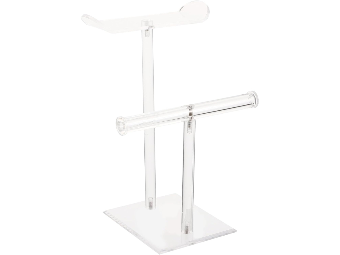 Soporte Expositor Diademas Ideal Guardar Accesorios Acrílica Estable Niveles Cabello Oficina Base Dos Casa