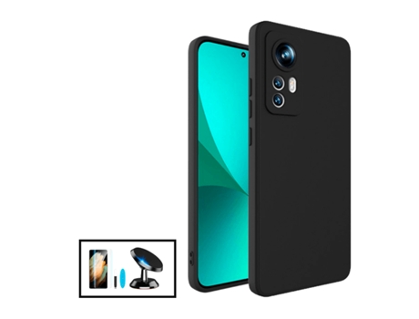 Nano Curvado Kit De Película De Vidrio UV Cubierta De Silicona Líquida Soporte Magnético Para Coche Para Xiaomi 12X - Negro PHONECARE