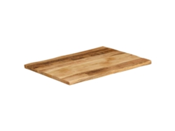 Tablero De Mesa | Superficie De Mesa | Tablero De Escritorio Borde Natural Madera Maciza Mango 80x60x3,8 Cm Wsd58561
