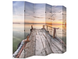 Mampara plegable con estampado de lago (228 x 170 cm, WSD942589) Adorable Home