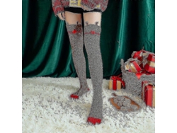 Calcetines suaves de lana coral hasta la rodilla, ideales para el invierno, para niñas y mujeres. Calcetines de rayas con estampados de animales, pelusas y dibujos animados.