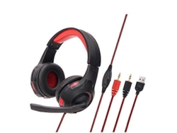 Auriculares luminosos para juegos Soyto Sy885mv para PC Hengrongshen (negro y rojo)