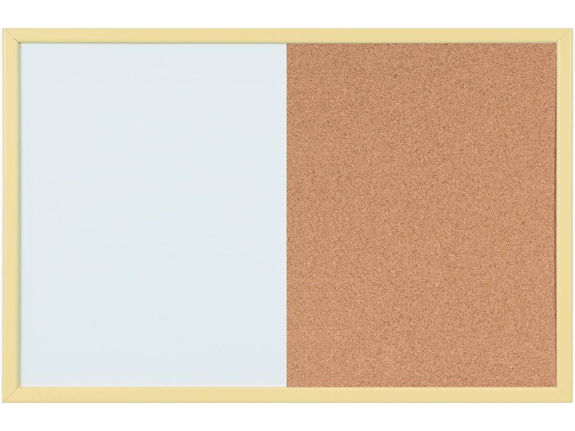 Pizarra Combinada BI-OFFICE Pastel Amarillo (60x45 cm - Magnético: Sí)