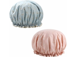 Juego de 2 gorros de ducha impermeables y reutilizables para mujer.