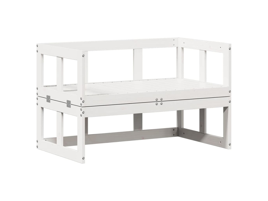 Maison Exclusive - Banco Sofá De Jardín Extensible Madera Maciza De Pino Blanco