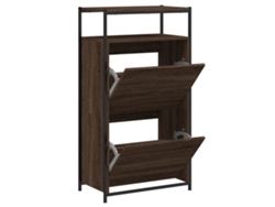 Zapatero de derivados de madera de roble, marrón, MAISON EXCLUSIVE, 60x34x112 cm