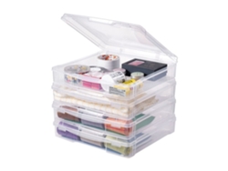 Cajas apilables Vevor para guardar papel de scrapbooking, 4 unidades, esquinas redondeadas, doble cierre