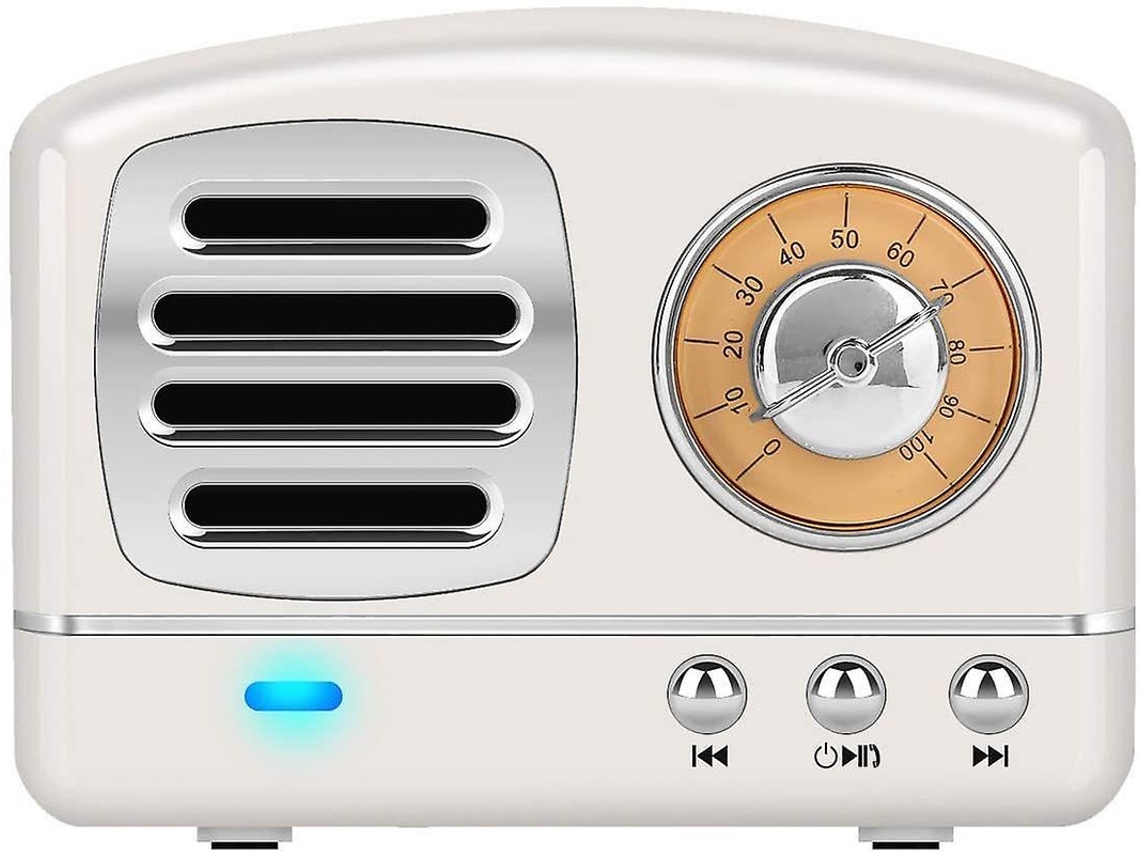 Mini altavoz Bluetooth retro clásico estéreo subwoofer manos libres regalo blanco Yizhood
