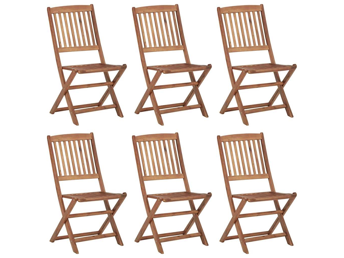 Maison Exclusive - Sillas De Jardín Plegables 6 Uds Y Cojines Madera Maciza Acacia