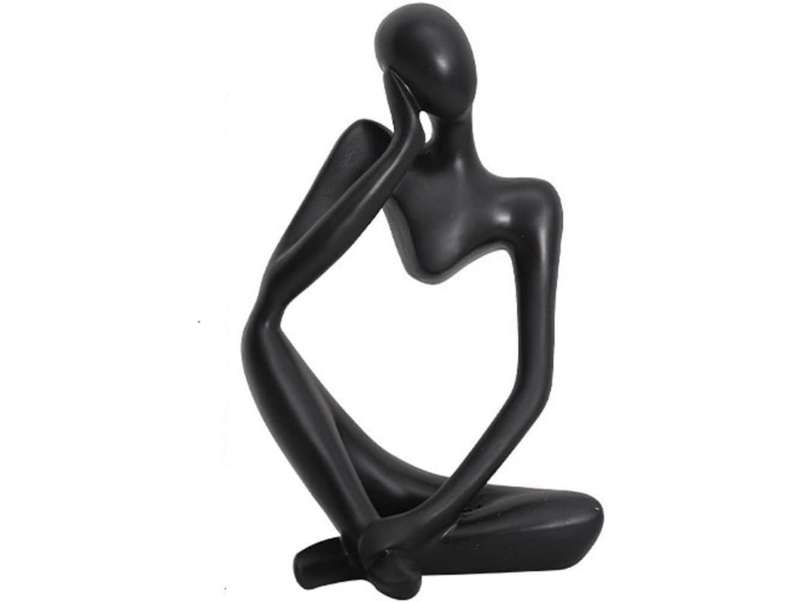 2026-escultura Mini Pensador Linjou De Resina Negra Moderna Abstracta Decoración De Escritorio