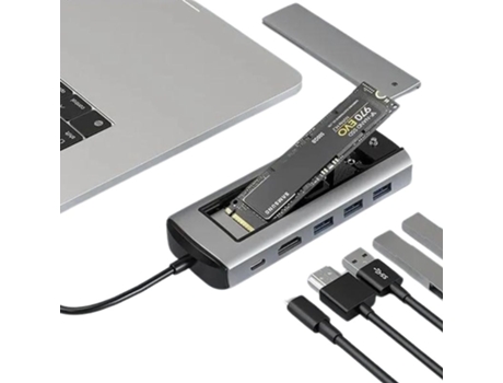 Usb C Hub Thunderbolt 3 Ranura Ssd M.2 Hdmi para Macbook Pro 14 2023 ¡ANTIMPACTO!
