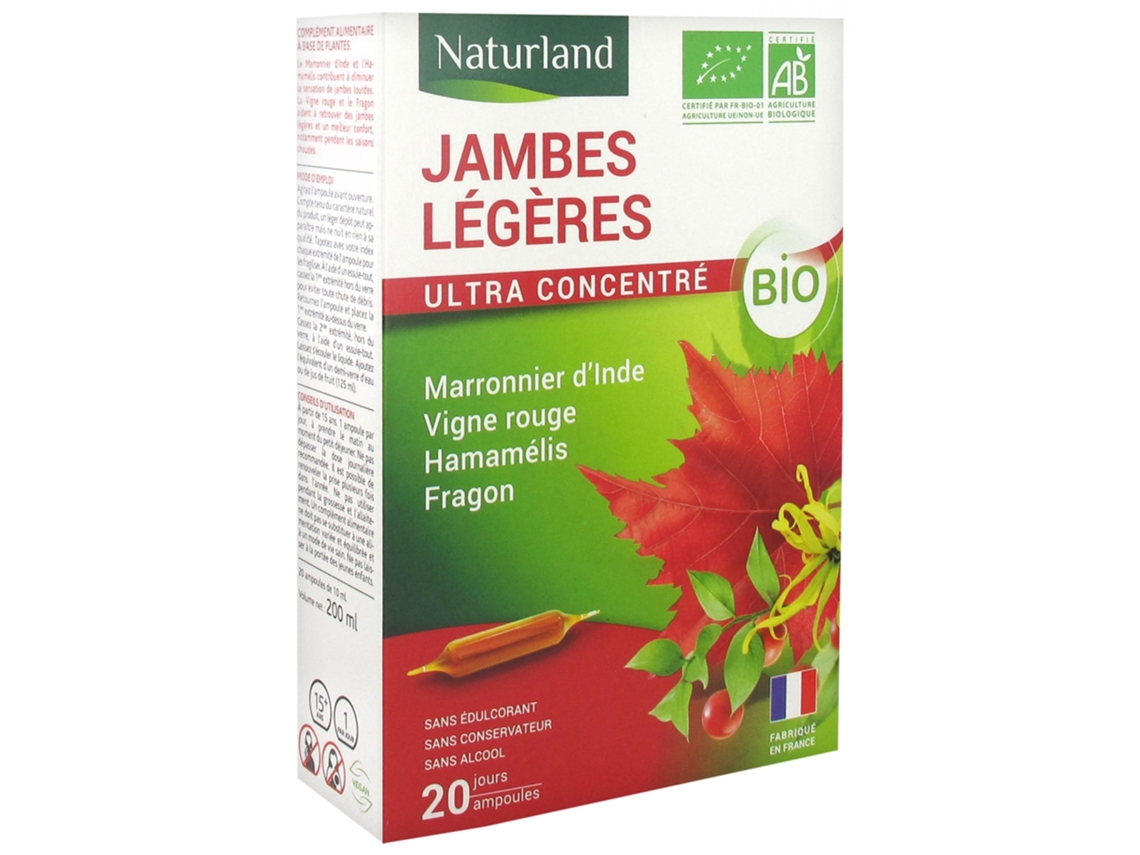 Piernas Ligeras Bio 20 Ampollas Bebibles de 10 Ml NATURLAND