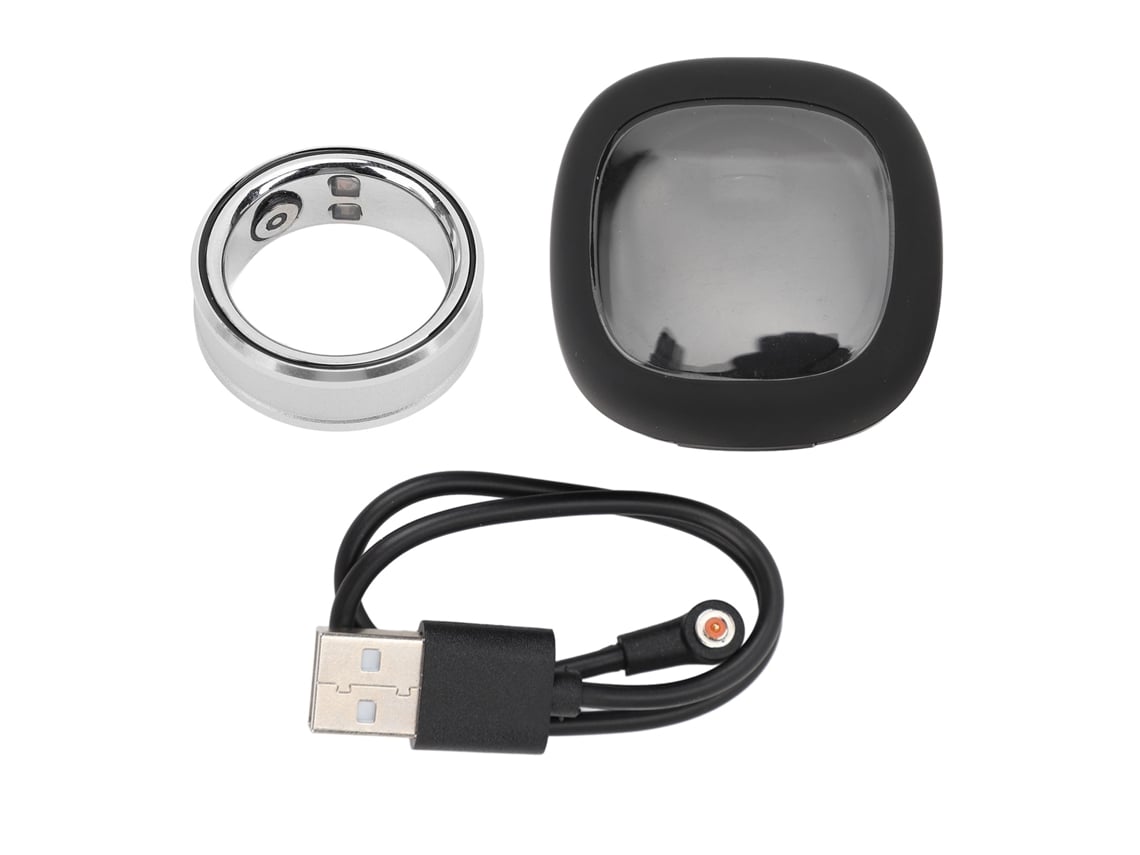 Anillo Inteligente R3 Monitoreo De Salud Y Sueño Conteo De Pasos Anillo De Fitness Resistente Al Agua Plata 23