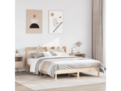 Estructura De Cama Sin Colchón Madera Maciza De Pino 160x200 Cm