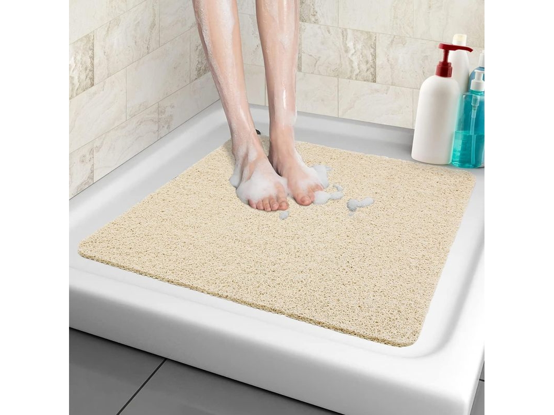 Alfombrilla De Ducha Antideslizante De 60x60 Cm, Suave Y Cómoda, Con Orificios De Drenaje, De Pvc Para Zonas Húmedas.