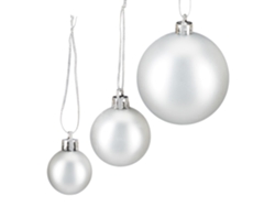 Relaxdays Set De 100 Bolas De Navidad, Decoración Navideña, Mate, Brillante, Árbol De Navidad, ∅ 3,4 6 Cm, Plateado