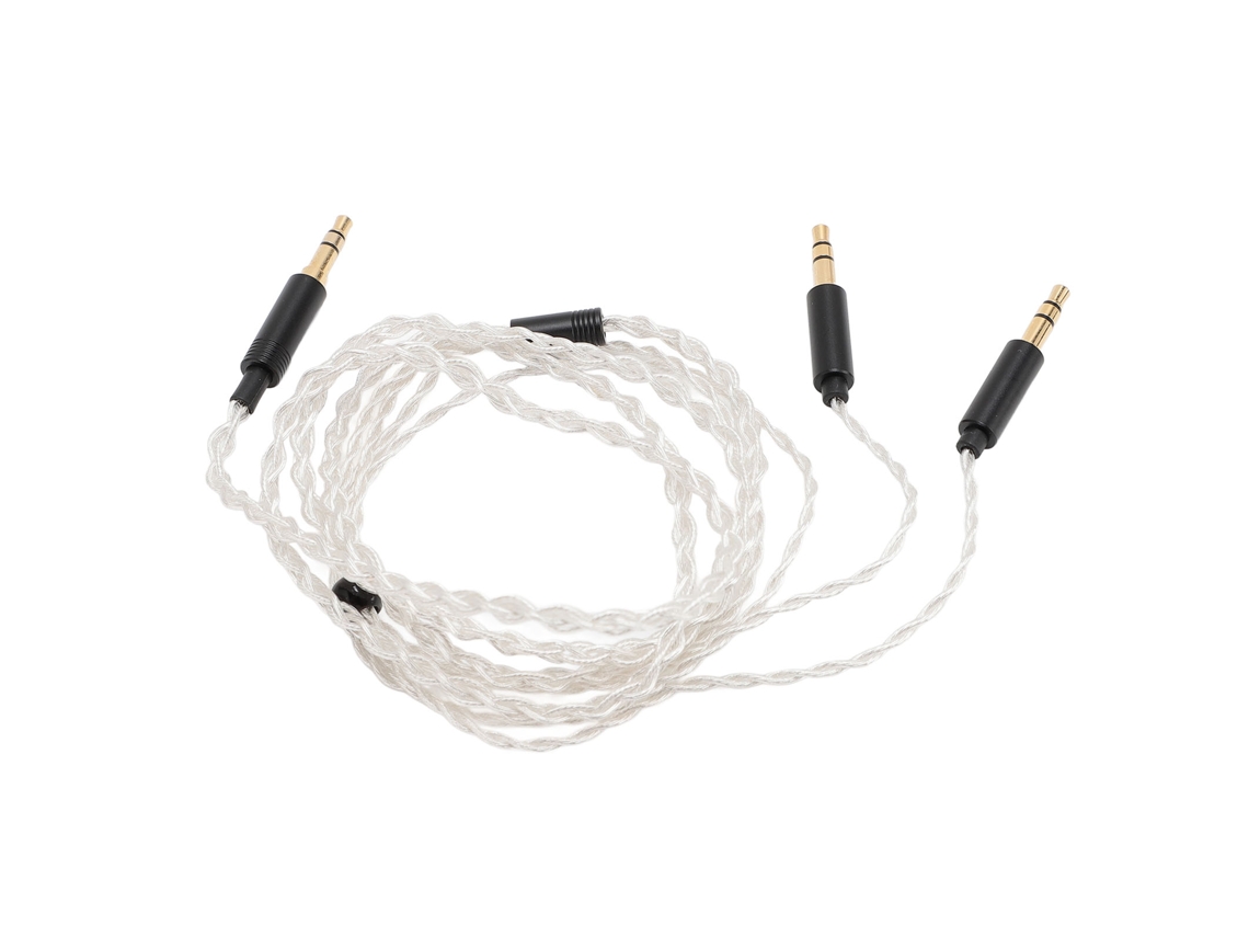 Cabo De Fones De Ouvido Atualizado 3.5mm Para Dual 3.5mm Prateado De Prata Para Beyerdynamic T1 Ii T5 Mdr Z7