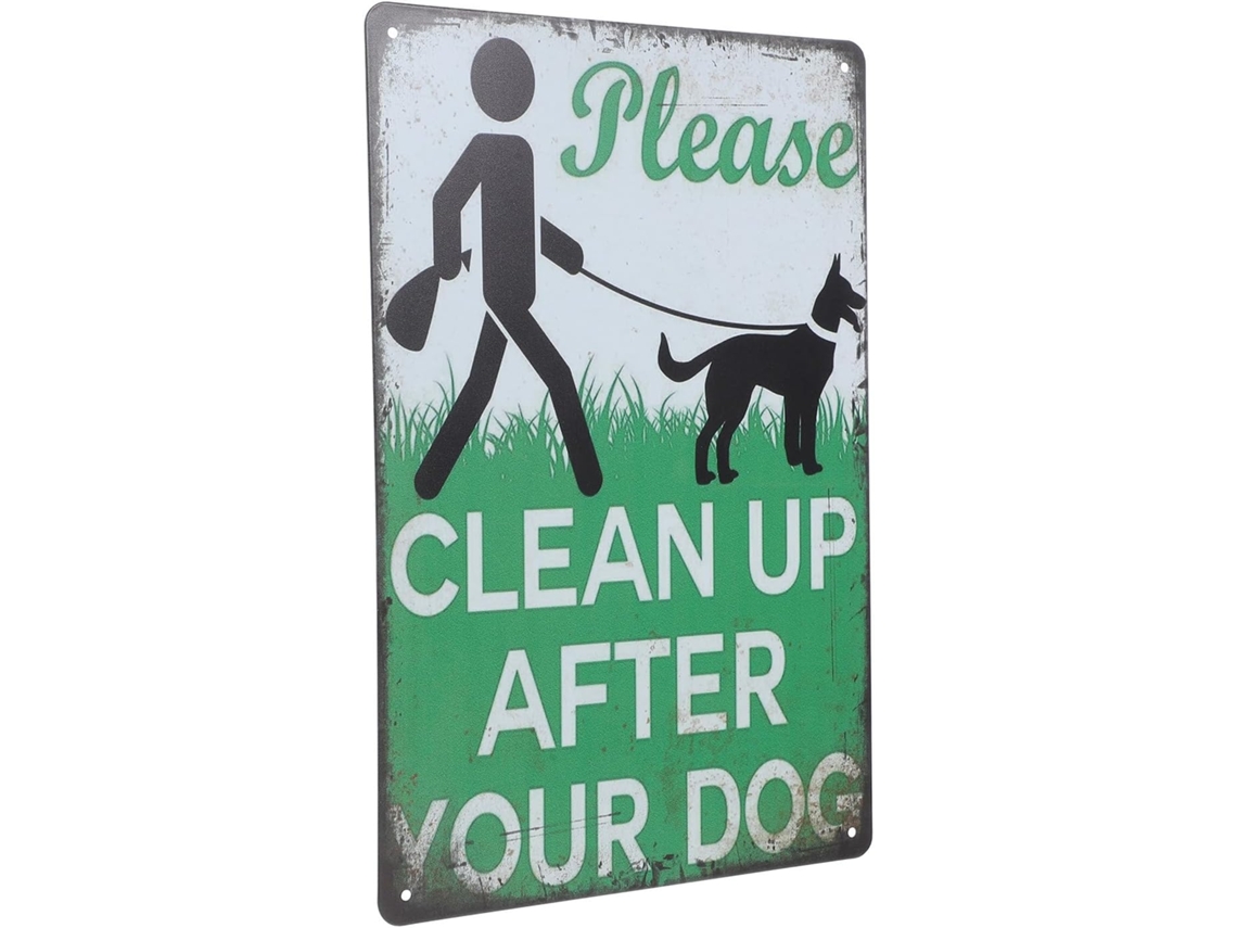 Cartel Impermeable ''cuidado Con El Perro'' Para Césped - No Se Permiten Excrementos De Perros