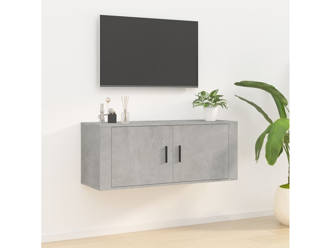 Estantería/Mueble de TV de Pared 100X34,5X40 Cm Gris Cemento