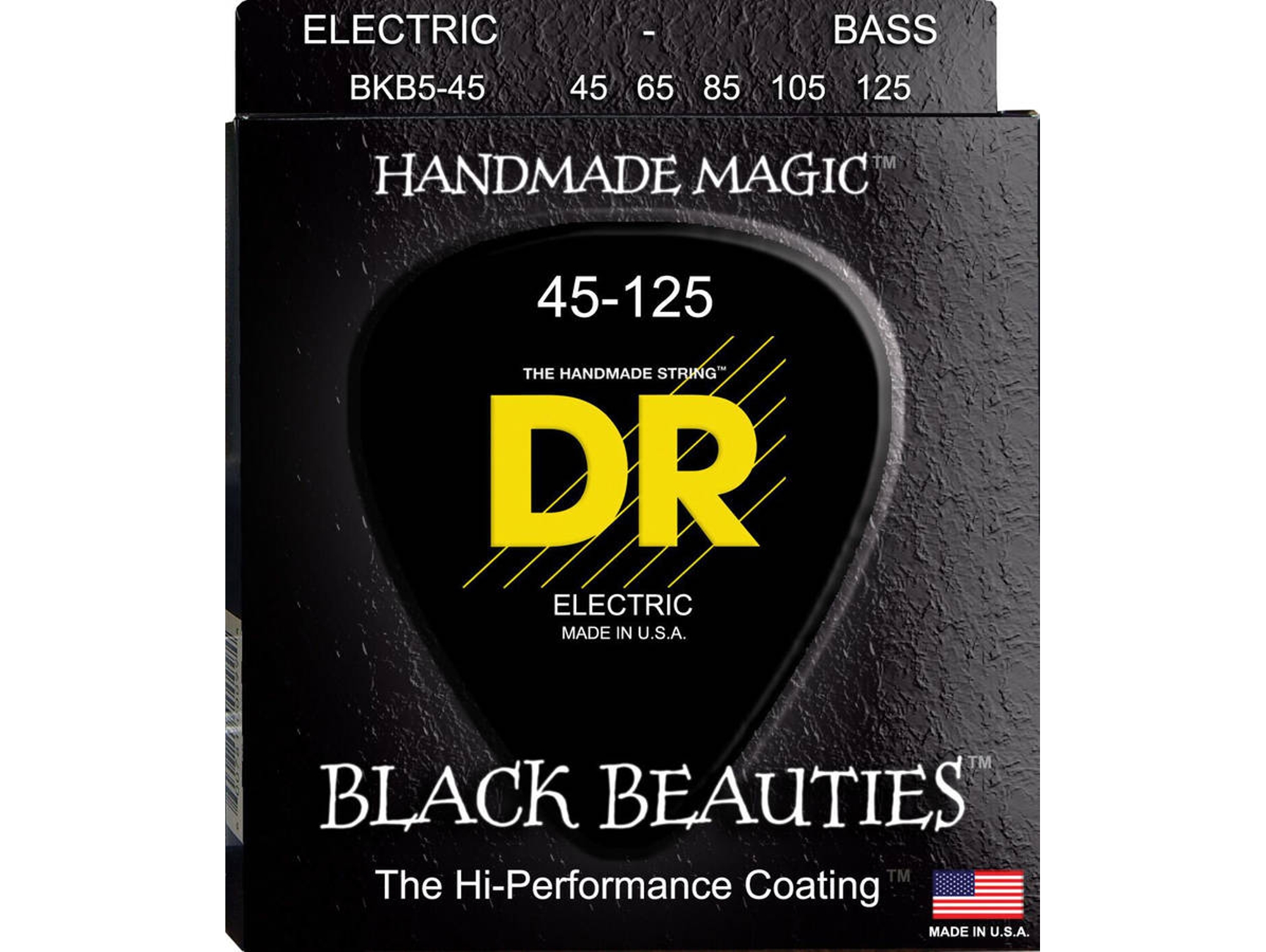 Juego de Cuerdas Bajo Eléctrico DR BKB5-45 Black Beauties (.045 - .065 - .085 - .0105 - .0125 - Níquel)