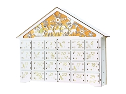 Calendario De Adviento De Madera 2023 Con Luces Led, Rellenable, Decoración Navideña