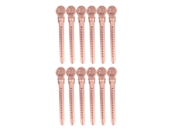 12pcs Caja Clips De Pelo Para Estilismo Clips De Seccionado Para Salón De Belleza Color Oro Champán