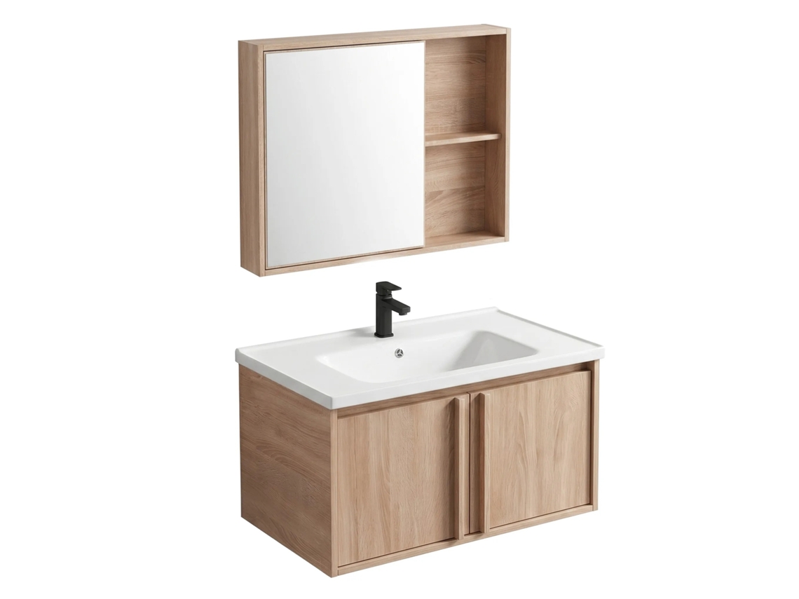 Conjunto De Muebles De Baño Con Lavabo Rea Gama Beige T25023 Bxm 80cm