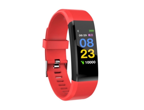 Smartwatch 115Plus Bluetooth Monitor de presión arterial con frecuencia cardíaca Rastreador de ejercicios Rojo