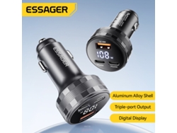 Cargador De Coche Essager Es-cc25 De 108 W Con 3 Puertos Usb Pd, Adaptador Usb-a2usb-c Pd3.0 Qc3.0, Compatible Con Fcp Afc Ip2.4 Con Led Azul