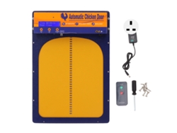 Puerta automática para gallinas con temporizador y control remoto, 100-240 V, enchufe británico