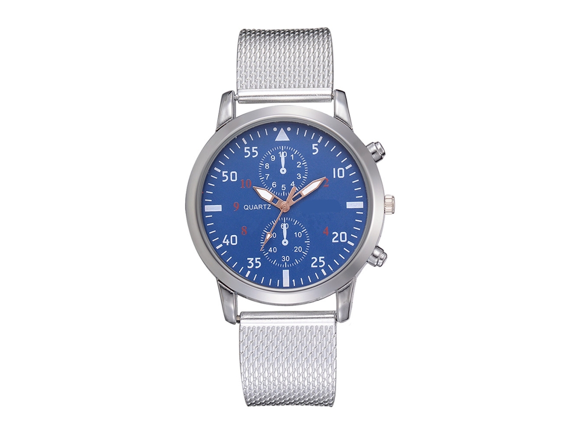 Reloj De Pulsera De Cuarzo Para Mujer Con Correa De Silicona, Esfera Azul Plateada, Estilo Casual Y De Negocios Fanteeda