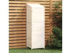 Caseta de jardín 55x52x174,5 cm Madera maciza de abeto Blanco LOVELY HOME