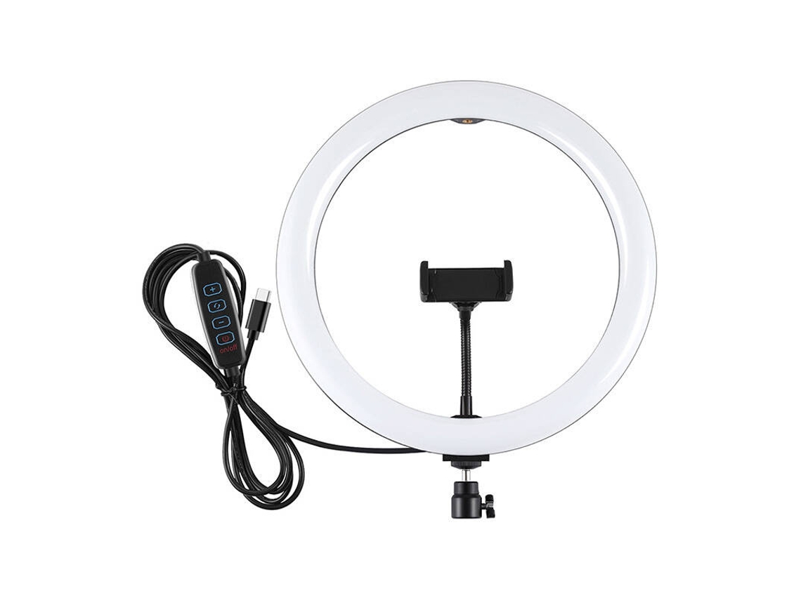 Lámpara de anillo Puluz con soporte para celular para grabaciones en streaming