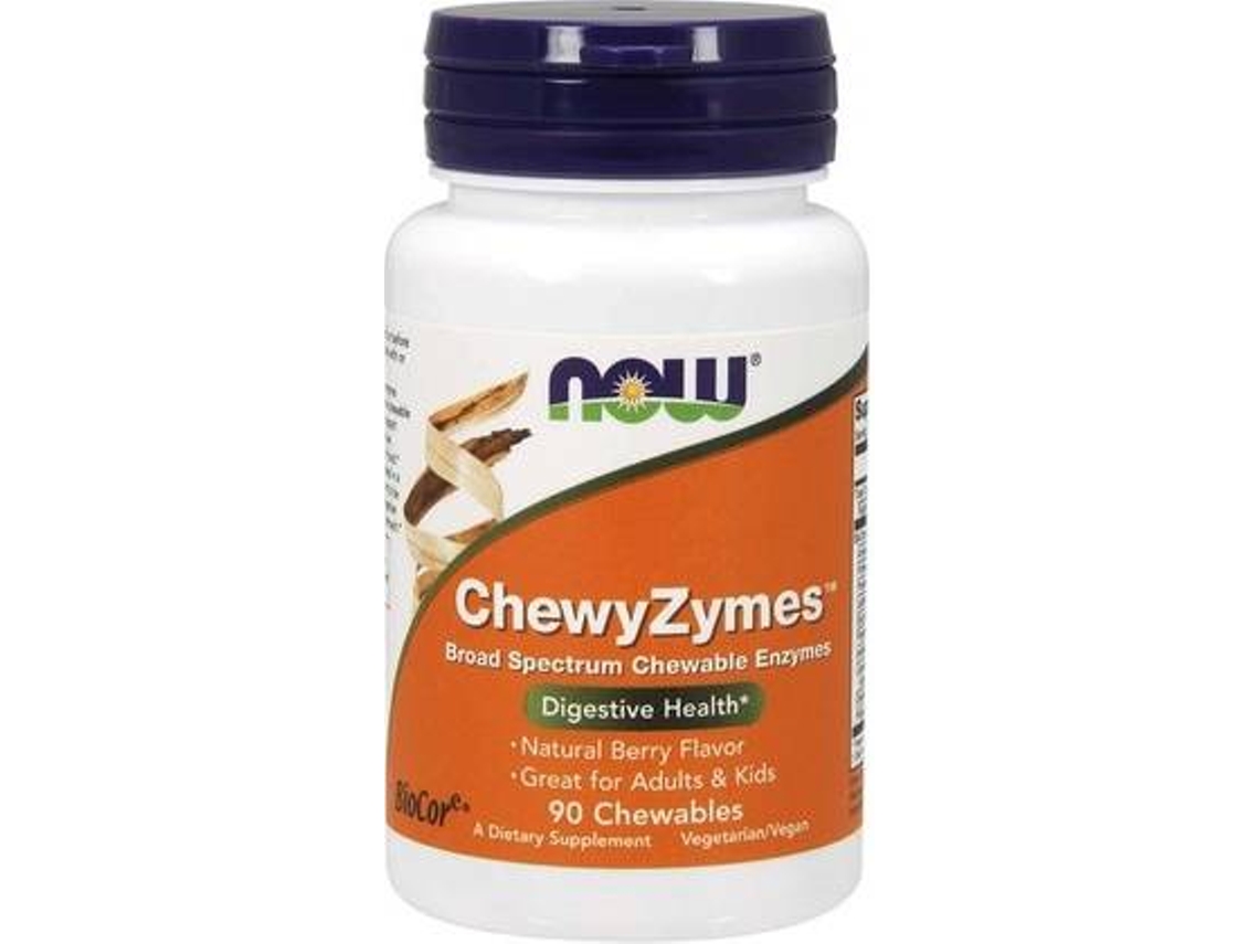 Té NOW Chewyzymes (90 tabletes mastigáveis)