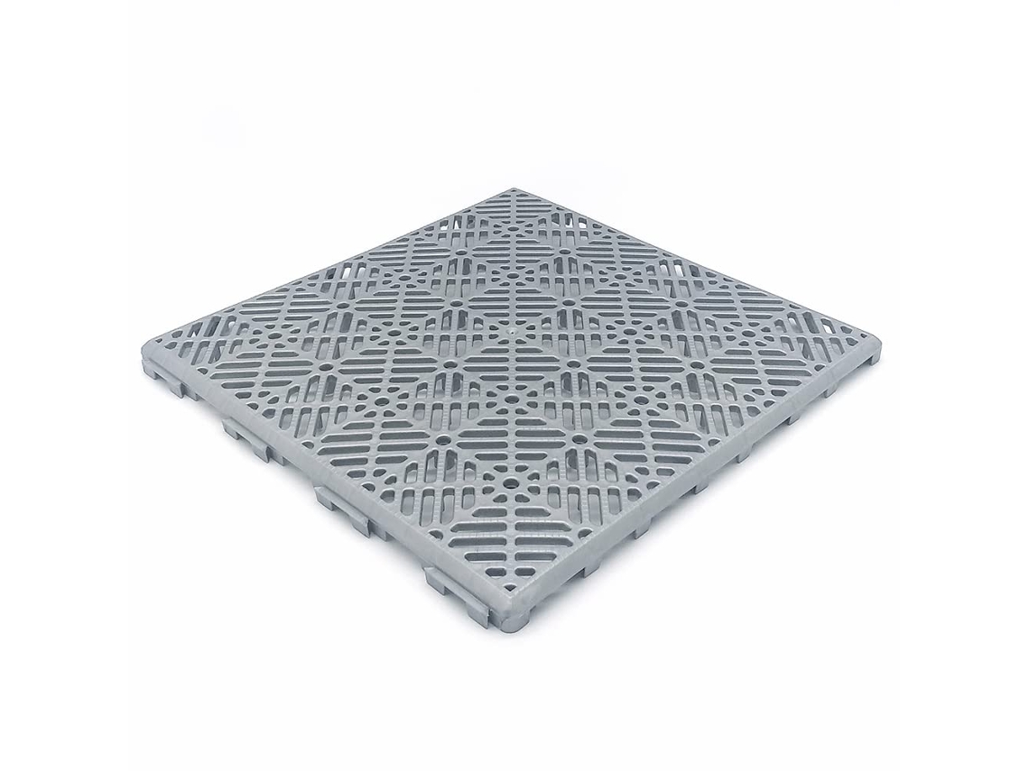 Pack Ahorro 100 Losetas Autoventiladas 30x30x1,5cm (≈9m² - Gris Aluminio) - Suelos De Piscinas, Terrazas, Césped Artificial, Perreras, Trasteros