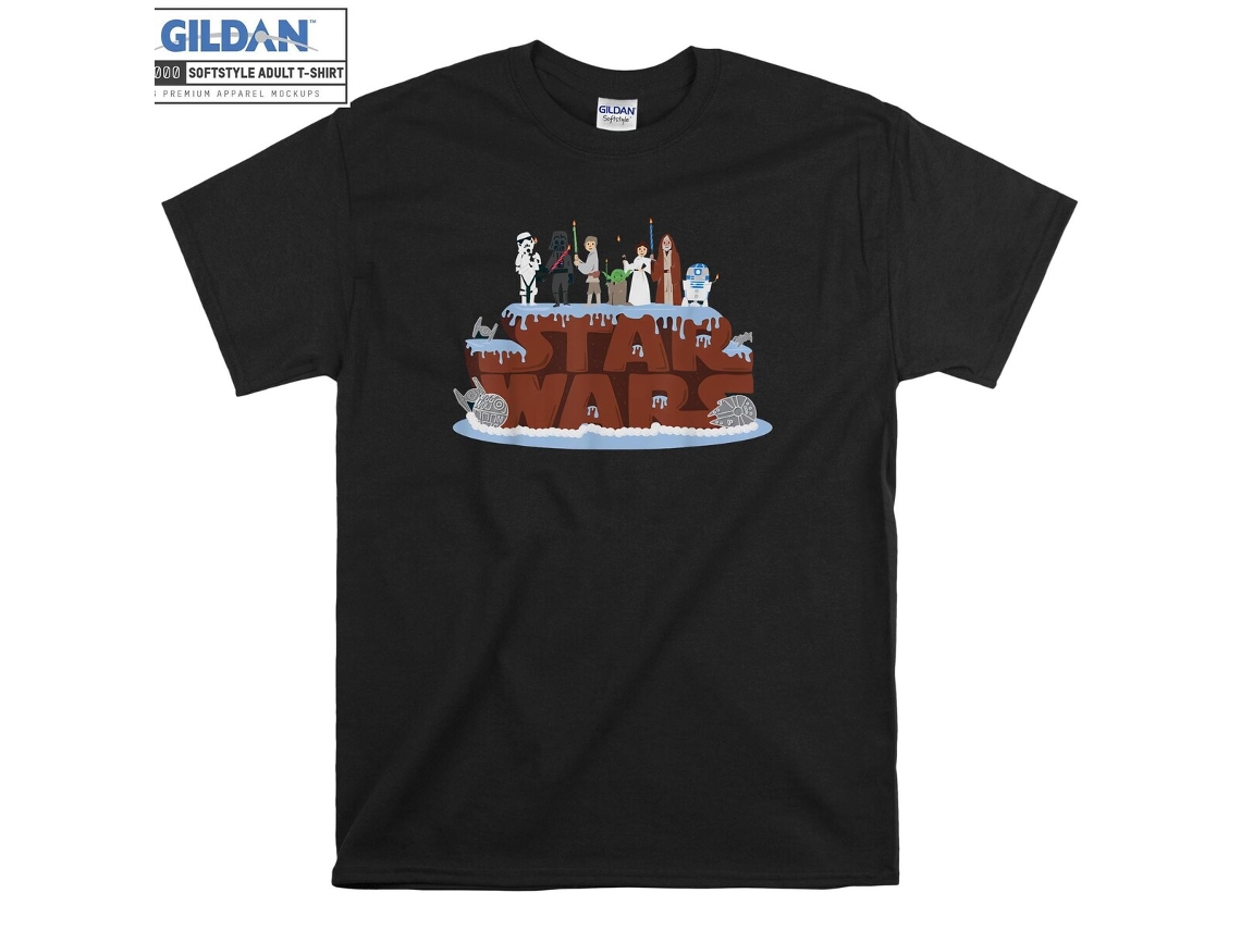Camiseta Rockinstone Star Wars Character Birthday Cake（l）