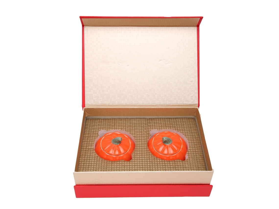 2 Latas De Cerámica Selladas Con Forma De Calabaza Para Almacenar Té De Naranja De 50 Ml.