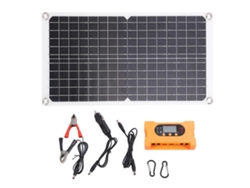 Kit de panel solar portátil Primerox de 17 W, 100 A, IP65 con cargador de 18 V para coche, barco o cabaña.