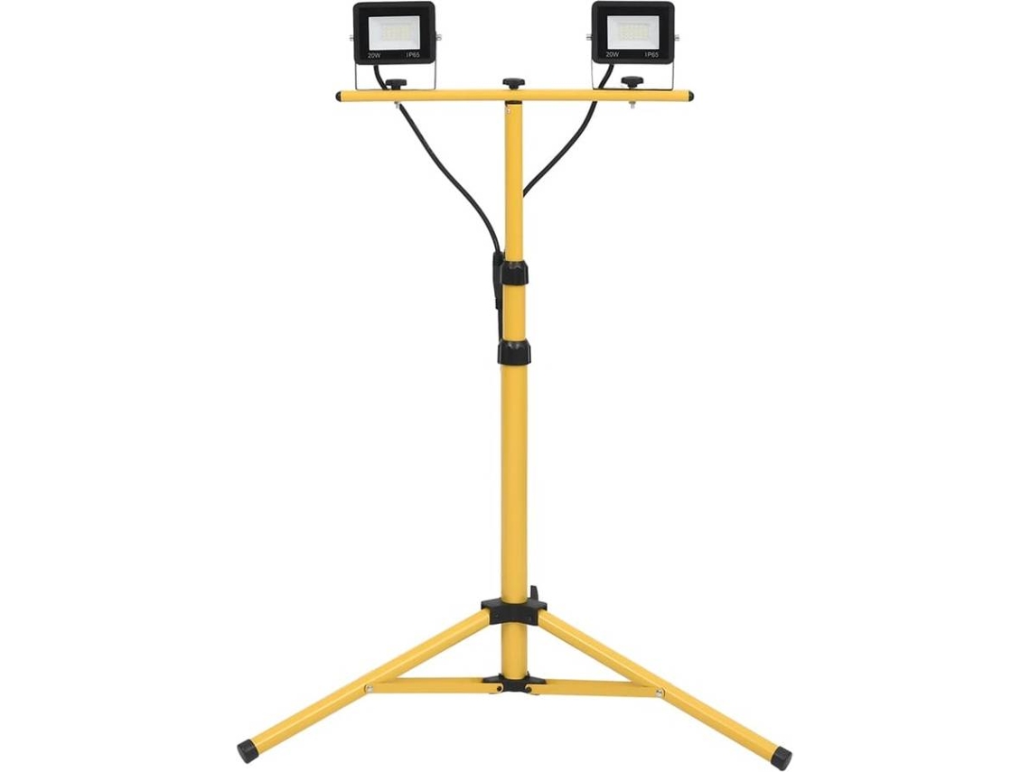 vidaXL Foco LED con trípode 2x20 W blanco frío