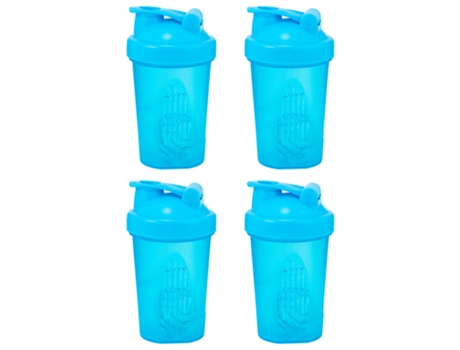 4 botellas mezcladoras de proteínas para mezclas de proteínas color azul ZMDECQNA