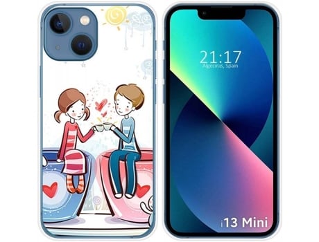 Carcasa iPhone 13 Mini (5.4) TUMUNDOSMARTPHONE Café Dibujos Multicolor