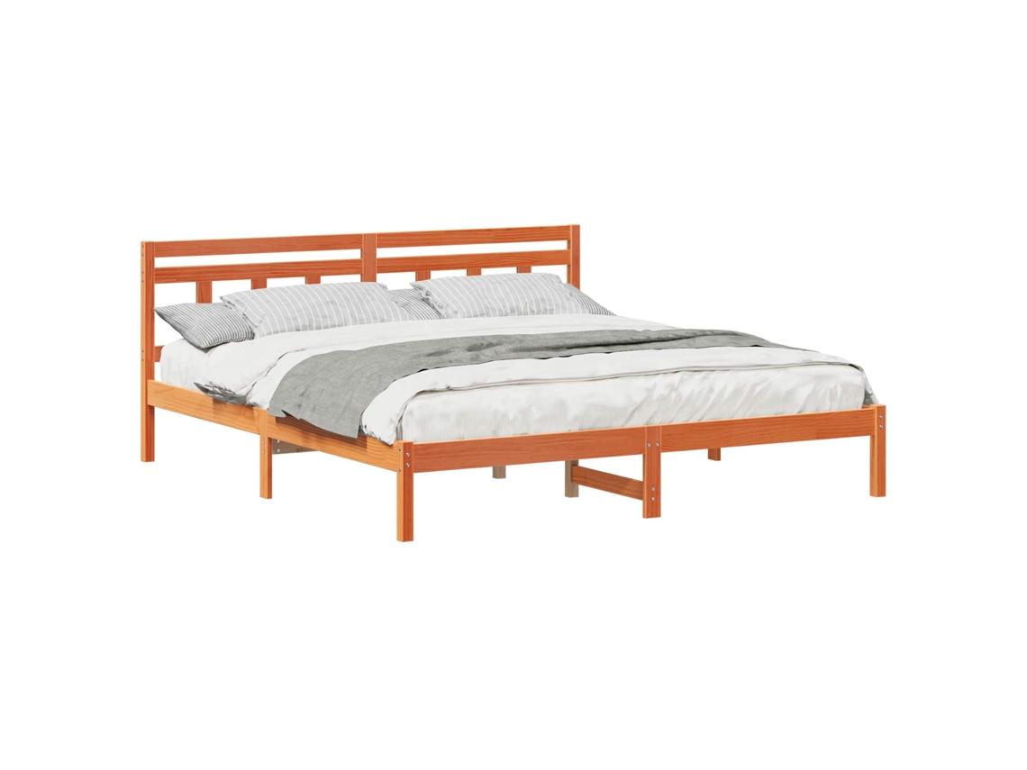 Maison Exclusive - Estructura De Cama Marrón 200 X 200 Cm Madera De Pino Macizo