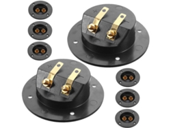 Juego de 8 conectores redondos de cobre para terminales de altavoz, compatibles con sistemas Gokoco
