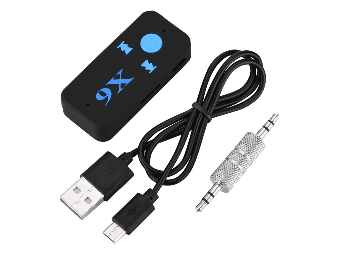 Adaptador de audio para coche (Bluetooth, conexión auxiliar de 3,5 mm)